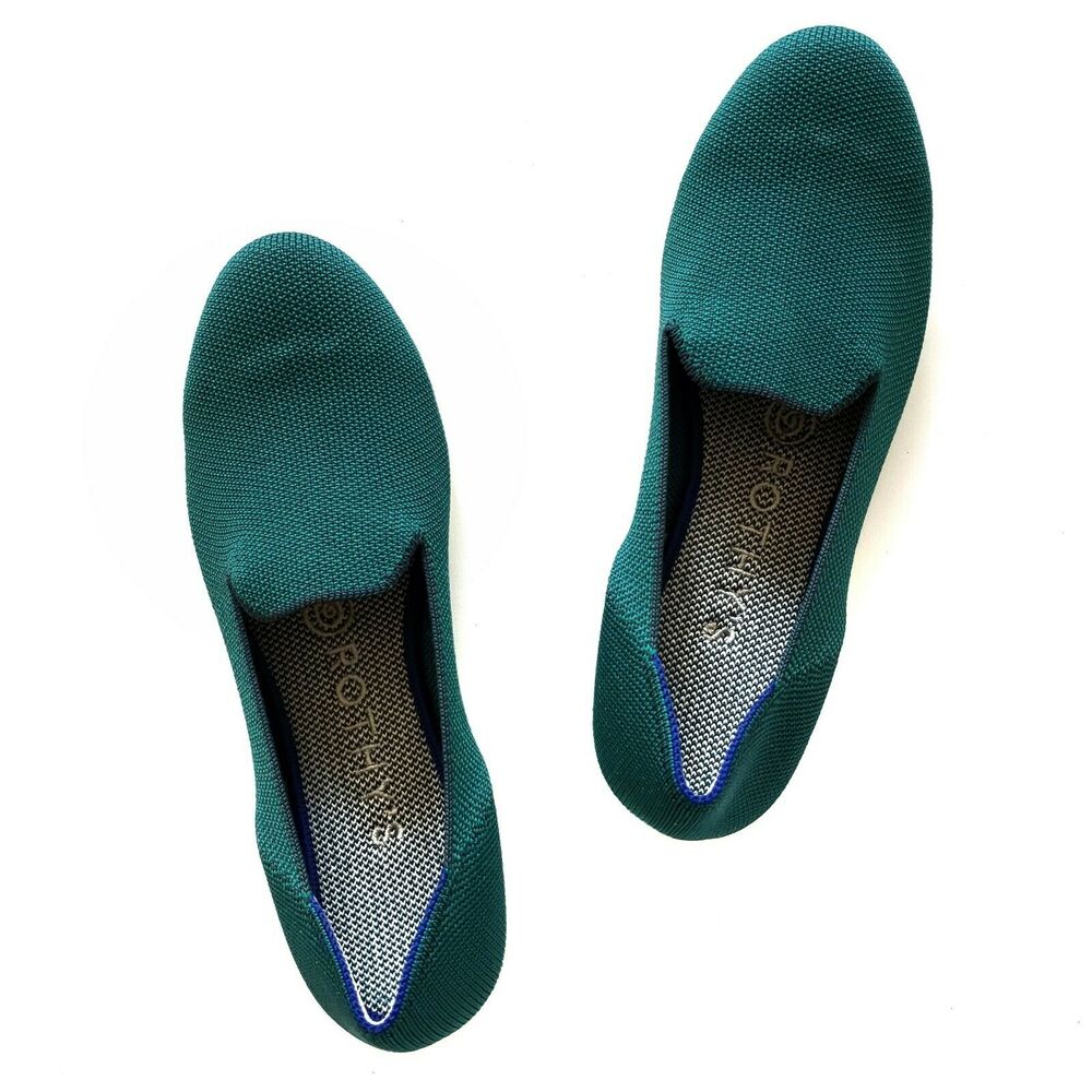 ROTHY'S The Loafer casual eco friendly everyday flats jade green Retired Size 6 - Picture 3 of 8